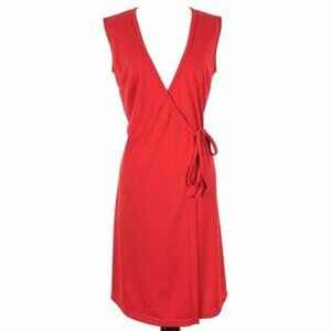 Express women dress size 1/2 red wrap Deep v 90s Y2K corp core vintage